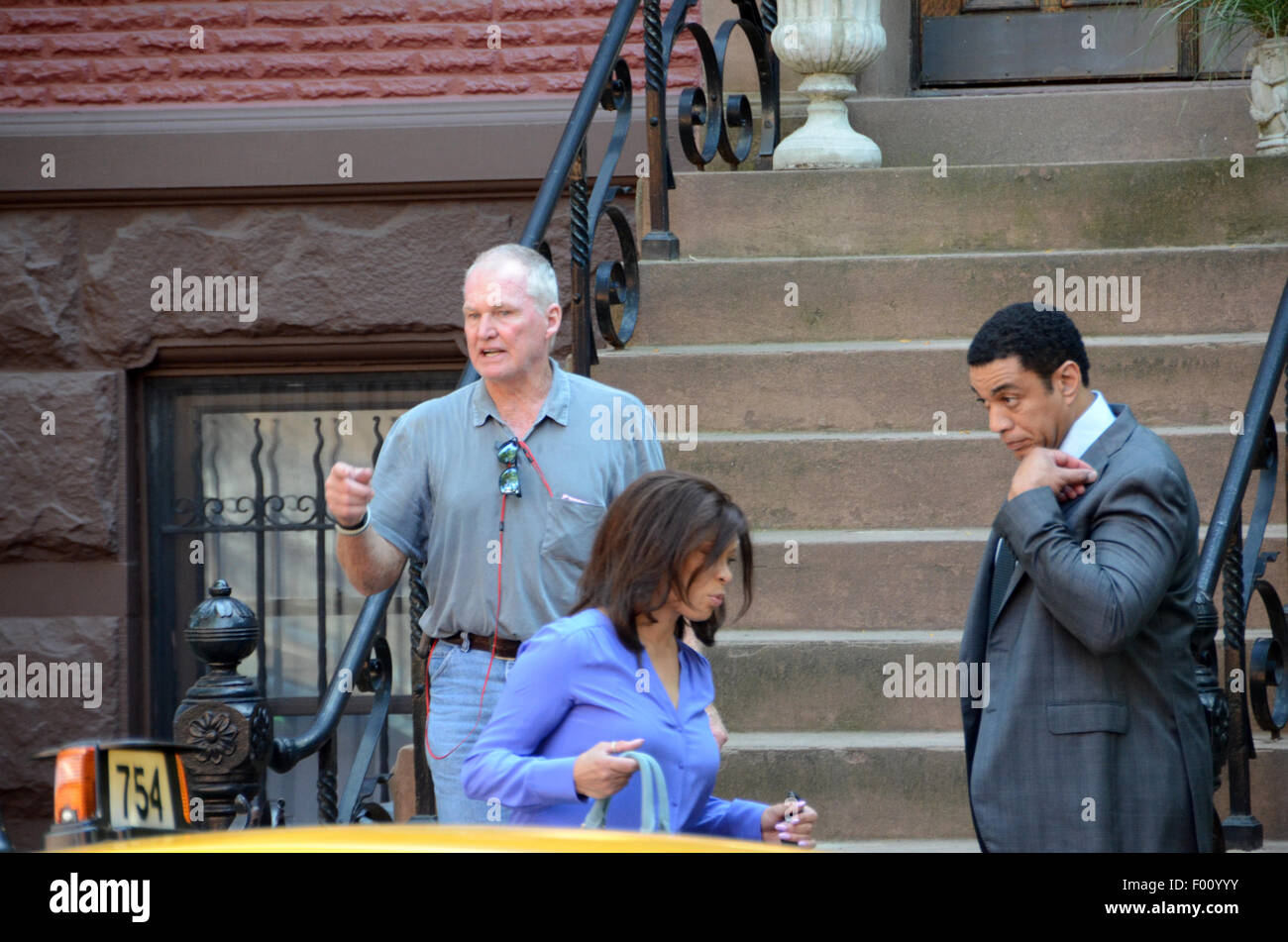 harry lennix as harold cooper the blacklist filming park slope with director Stock Photo