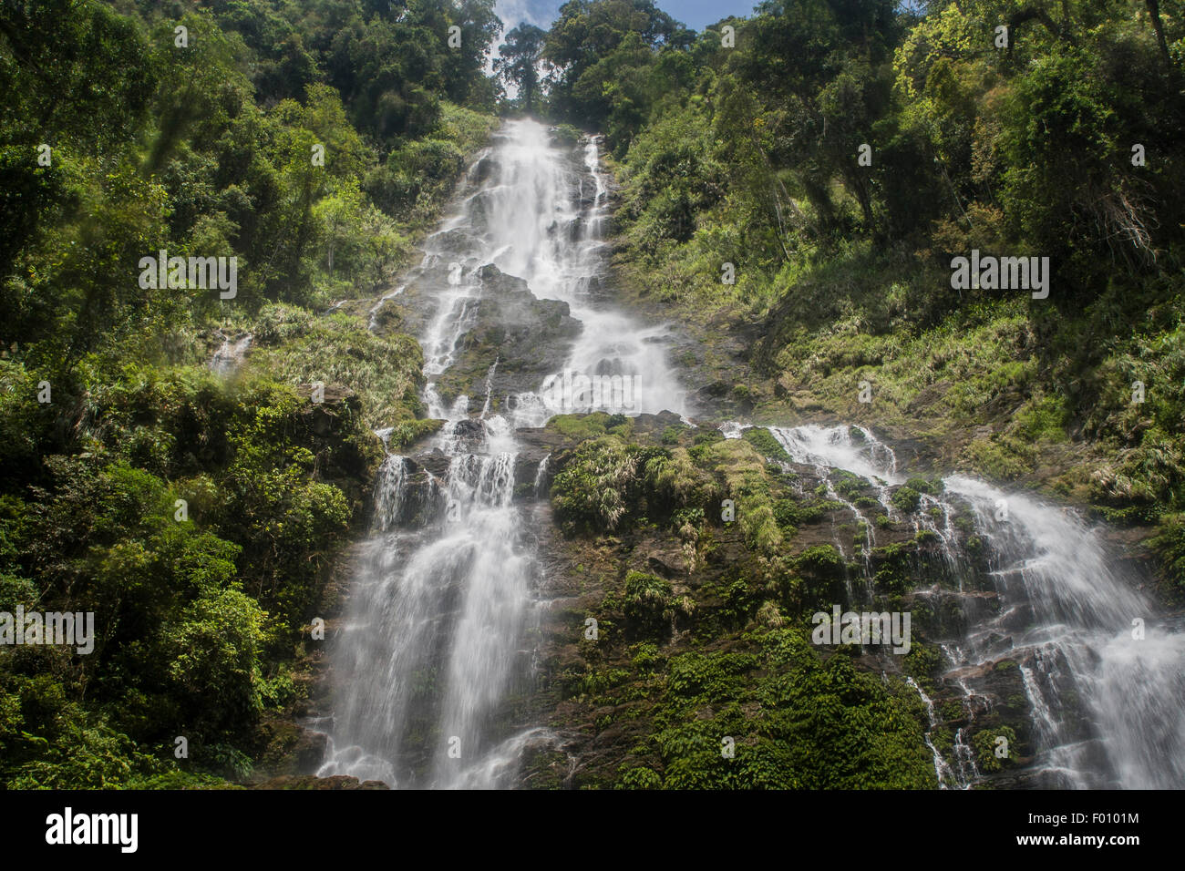 Waterfall at Poring Hot Springs, Sabah, Malaysia. Stock Photo