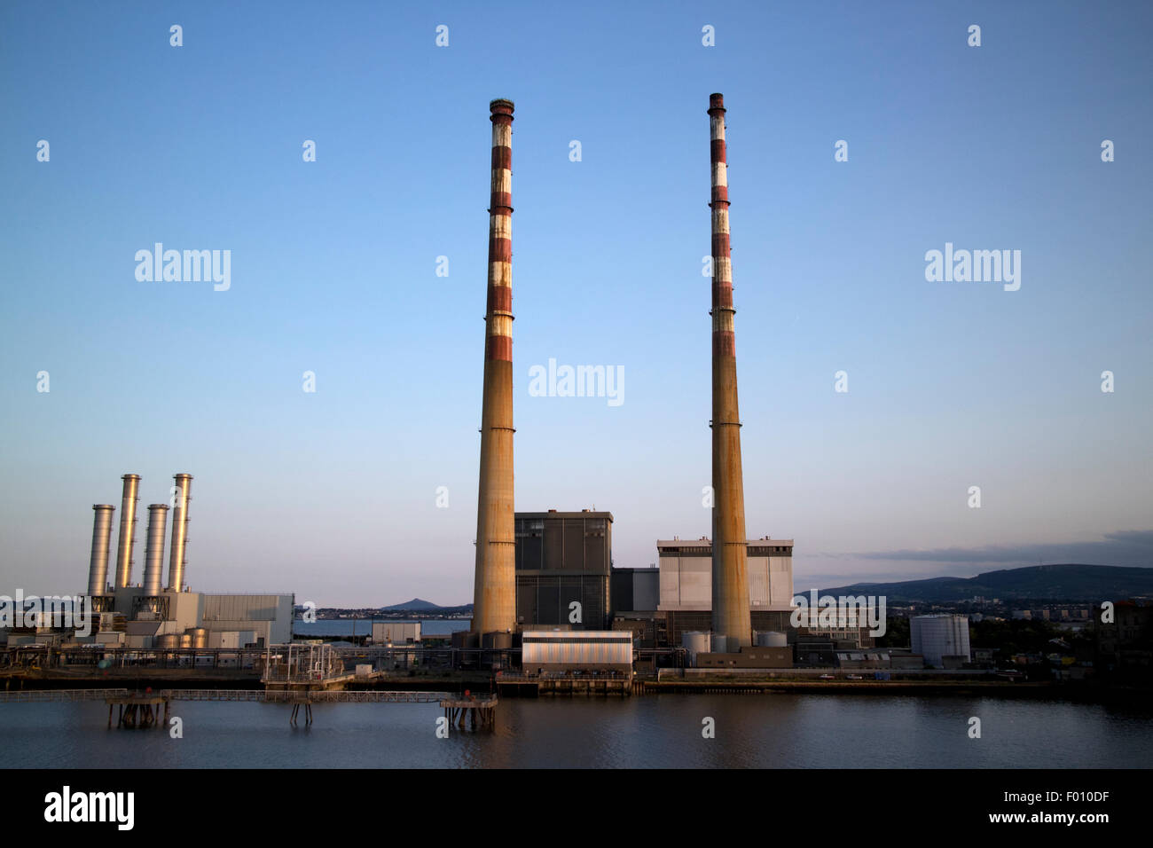 poolbeg power station dublin port republic of Ireland Stock Photo