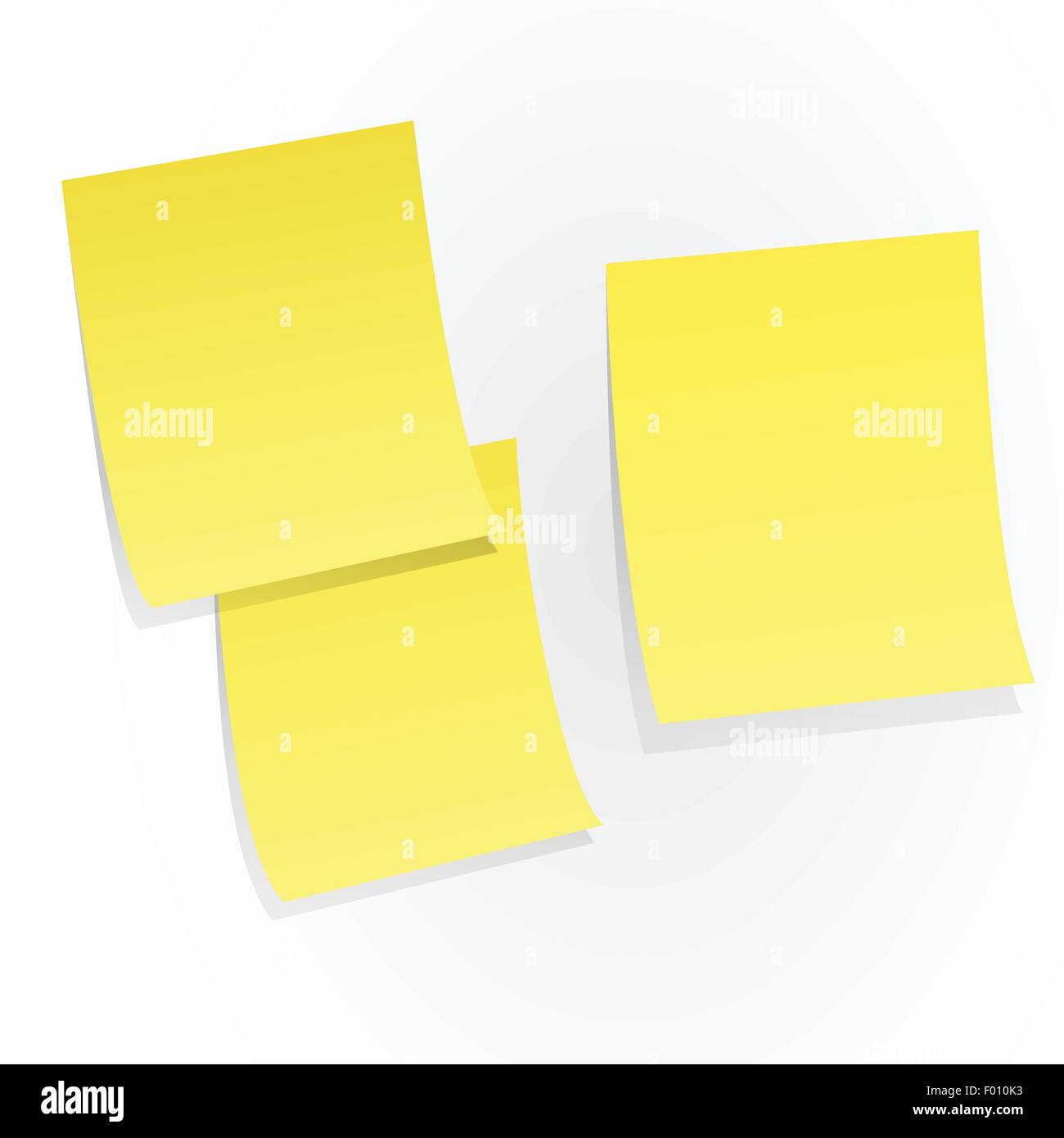Royalty-Free photo: White printer paper, yellow sticky note and