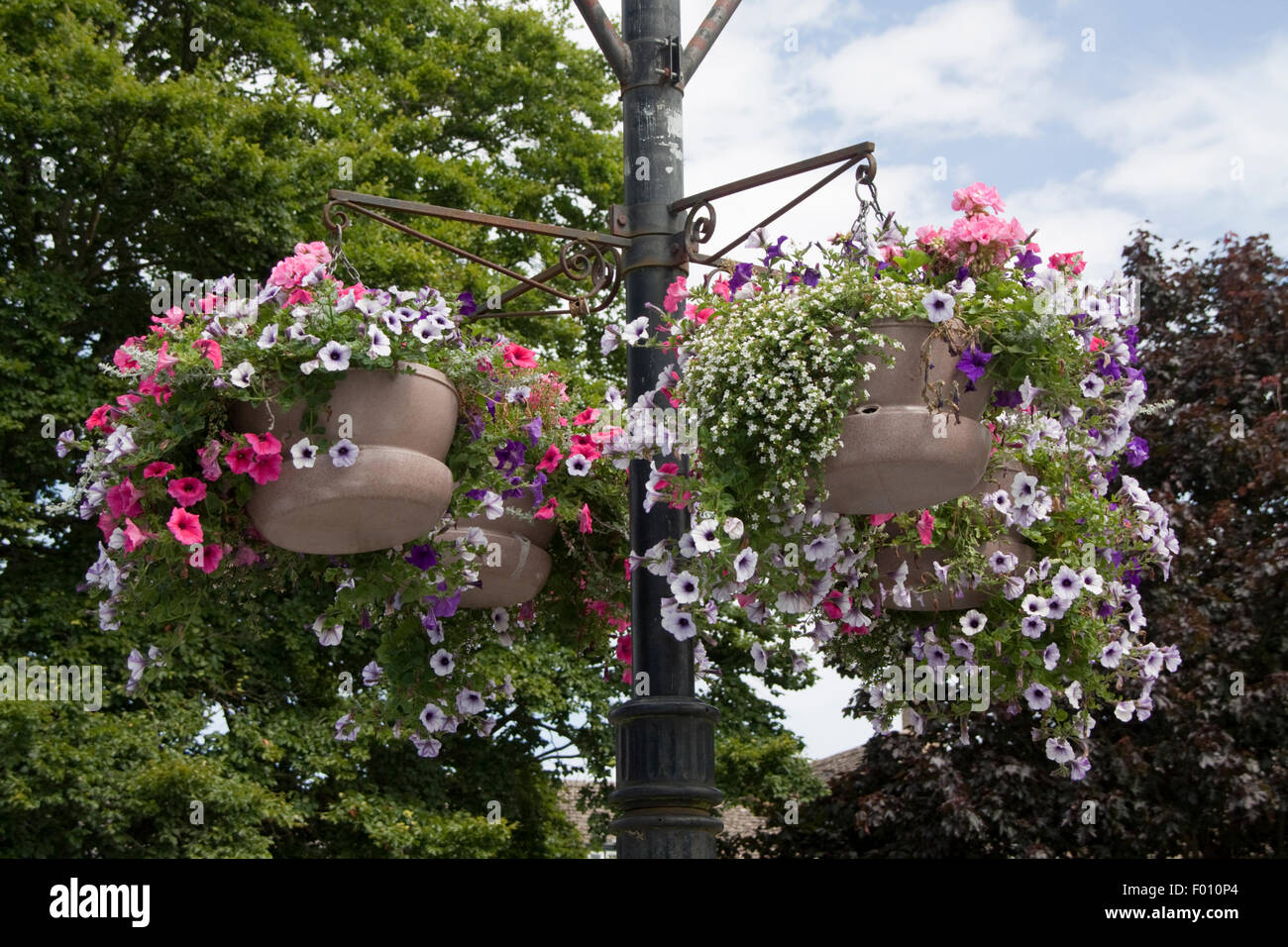 Hanging baskets on lamp post hires stock photography and images Alamy