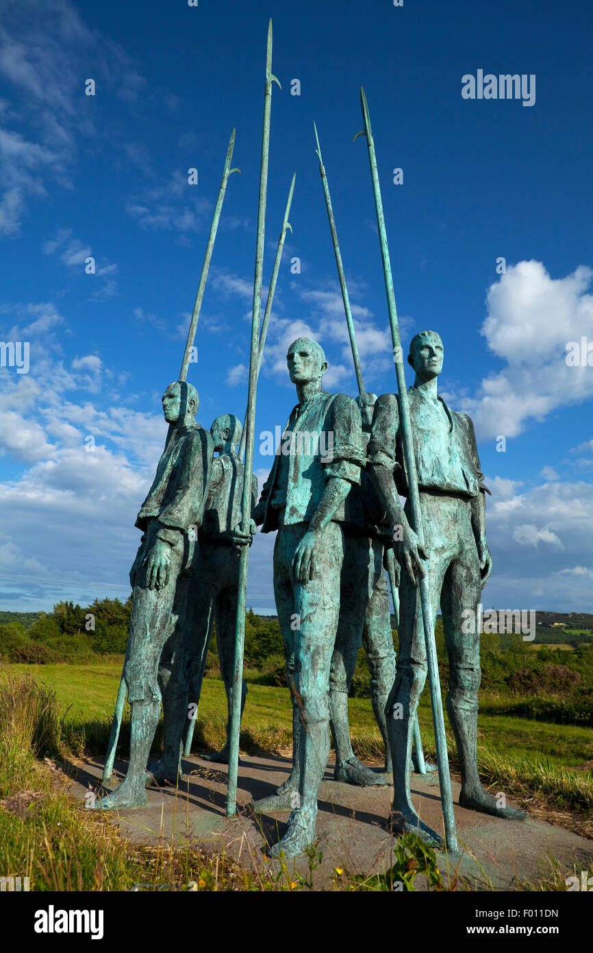 Pikemen Sculpture commemorating the 1798 uprising on the N25 road near Wexford Town, Ireland Stock Photo