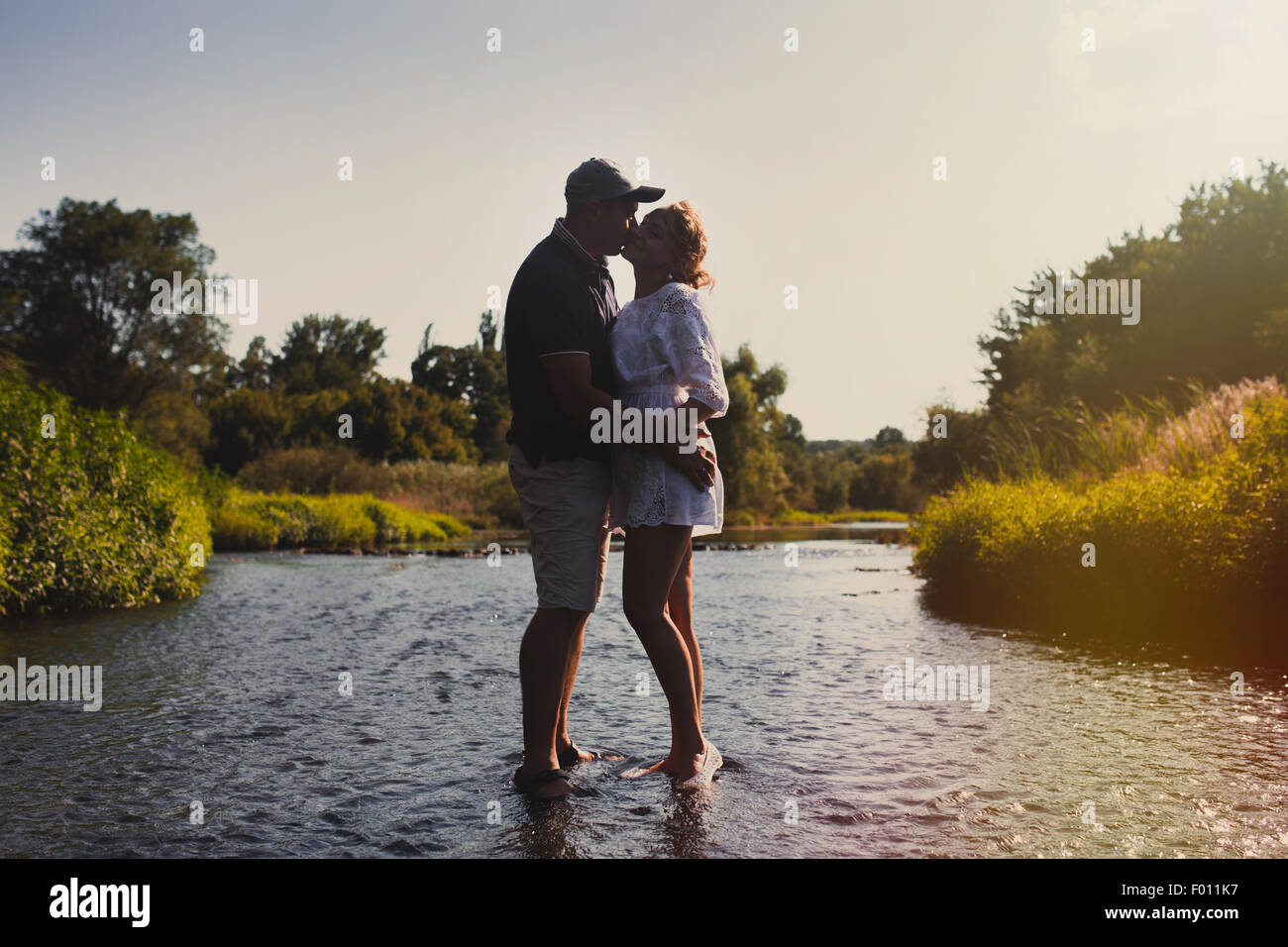 Couple in love, summer outdoor Stock Photo