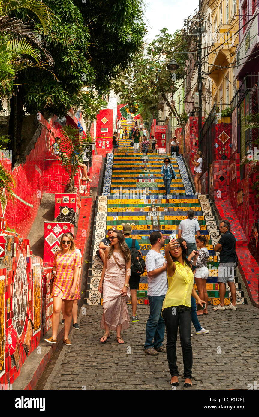 Escadaria Selaron, Rio de Janeiro, Brazil Stock Photo