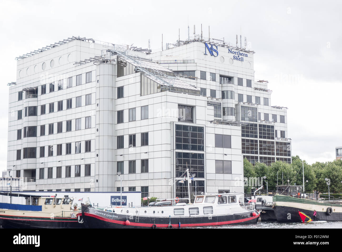 The Northern Shell office in Crossharbour overlooks the dock. Stock Photo