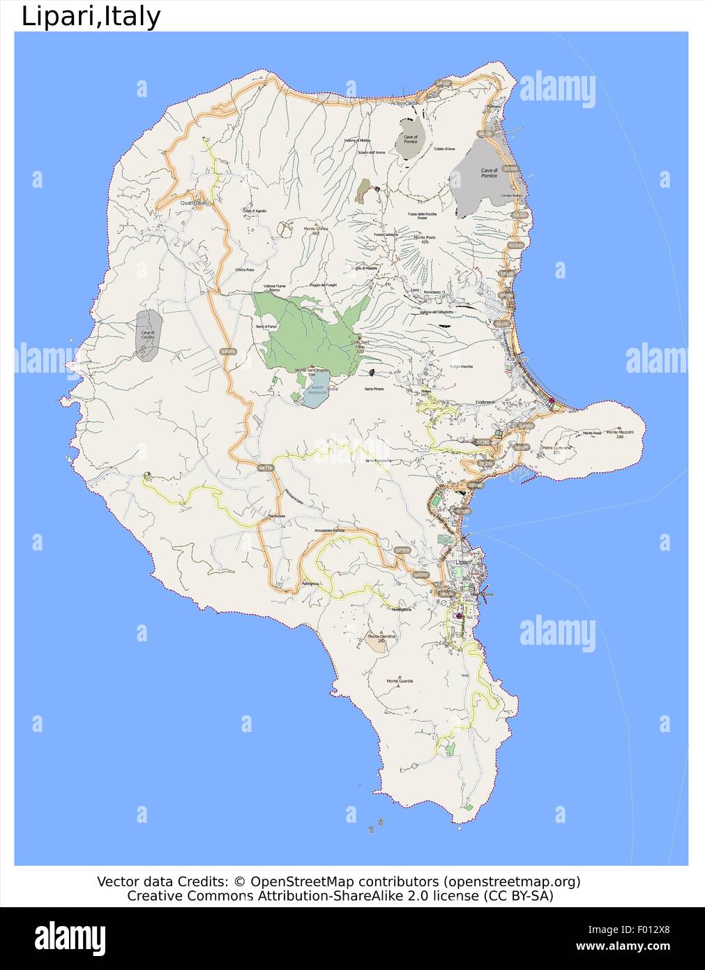 Lipari Island In World Map Lipari Island Italy Area City Map Aerial View Stock Vector Image & Art -  Alamy