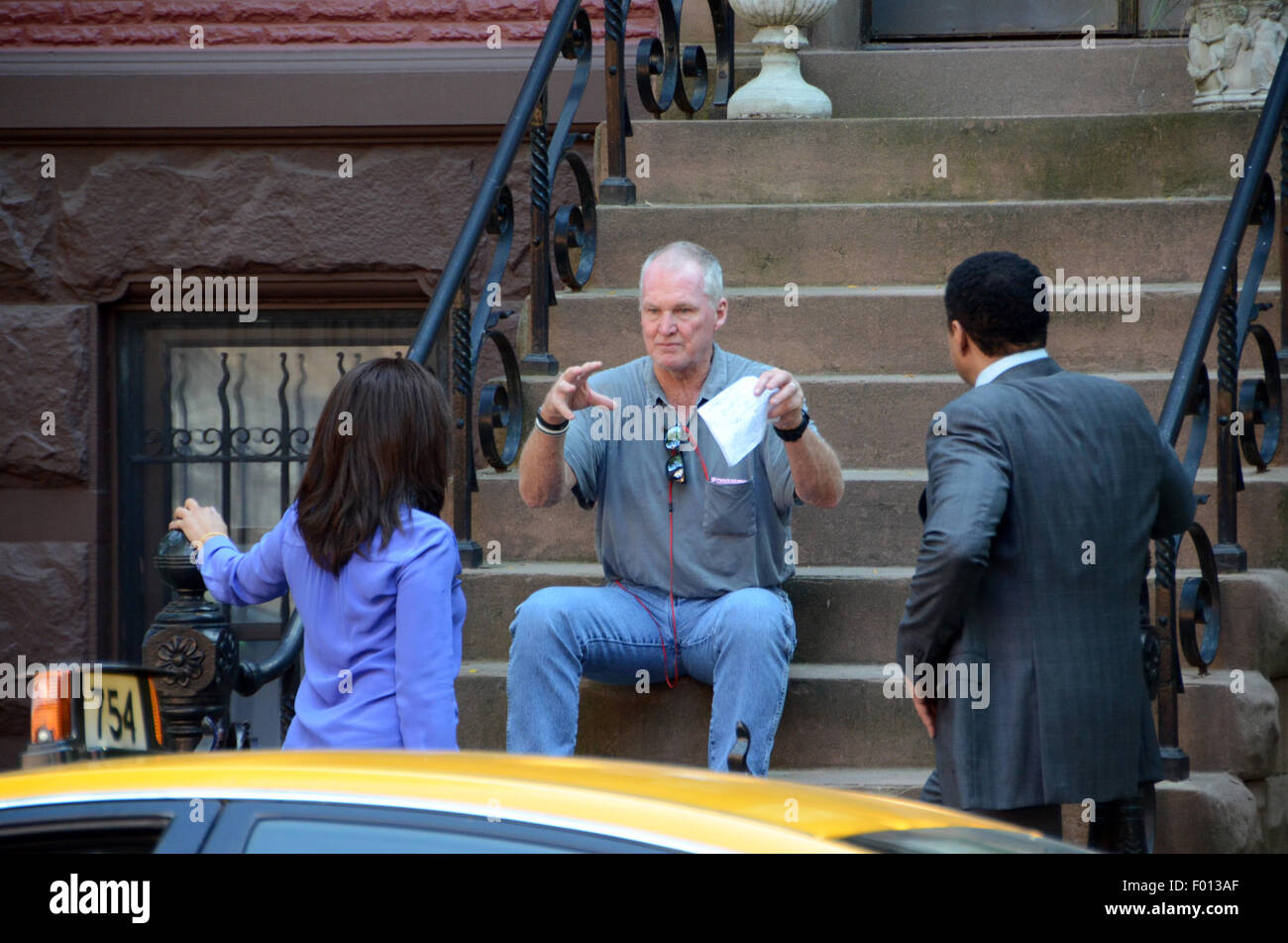 harry lennix as harold cooper the blacklist filming park slope with director Stock Photo