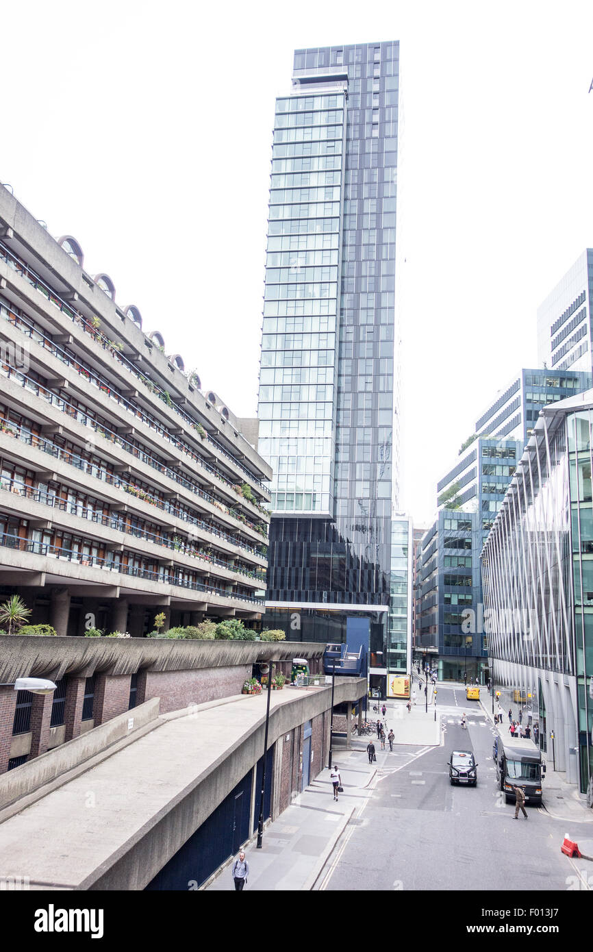 Barbican flats of Andrews House overlooking the city of Stock