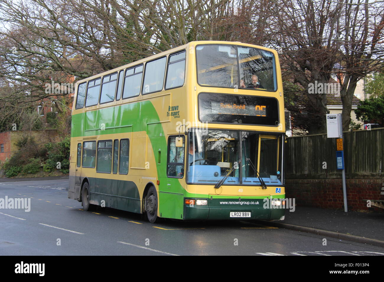 A RENOWN TRANSPORT SERVICES OF BEXHILL-ON-SEA DOUBLE DECK BUS Stock Photo