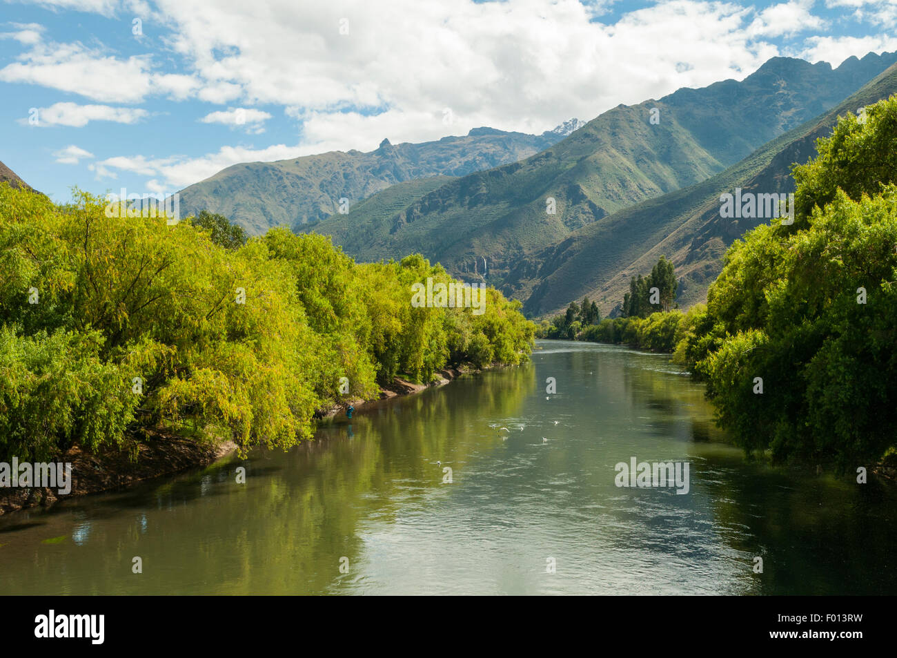 River Urubamba near Calca, Sacred Valley, Peru Stock Photo