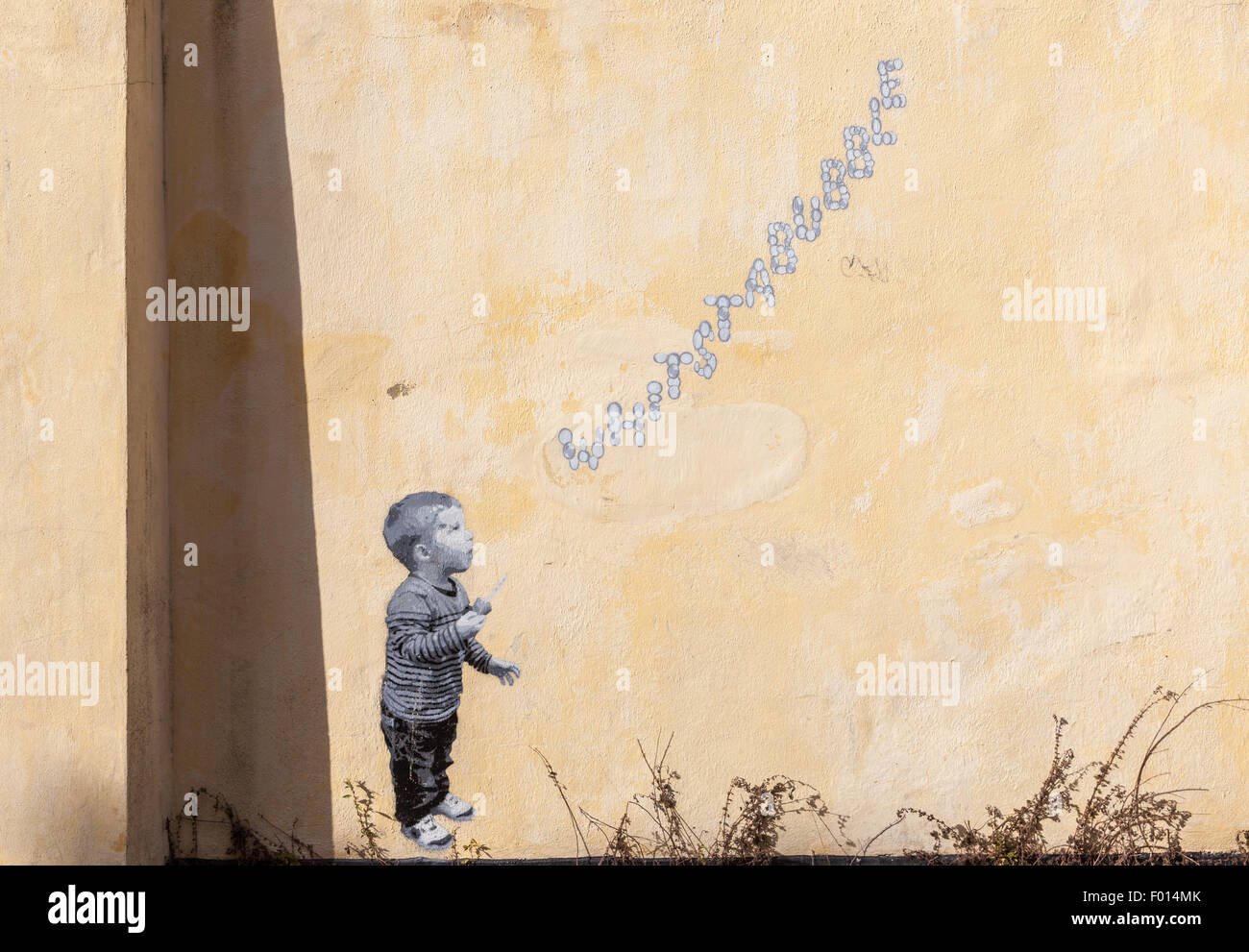 WHITSTABUBBLE graffiti on street wall in Whitstable Kent England UK Stock Photo