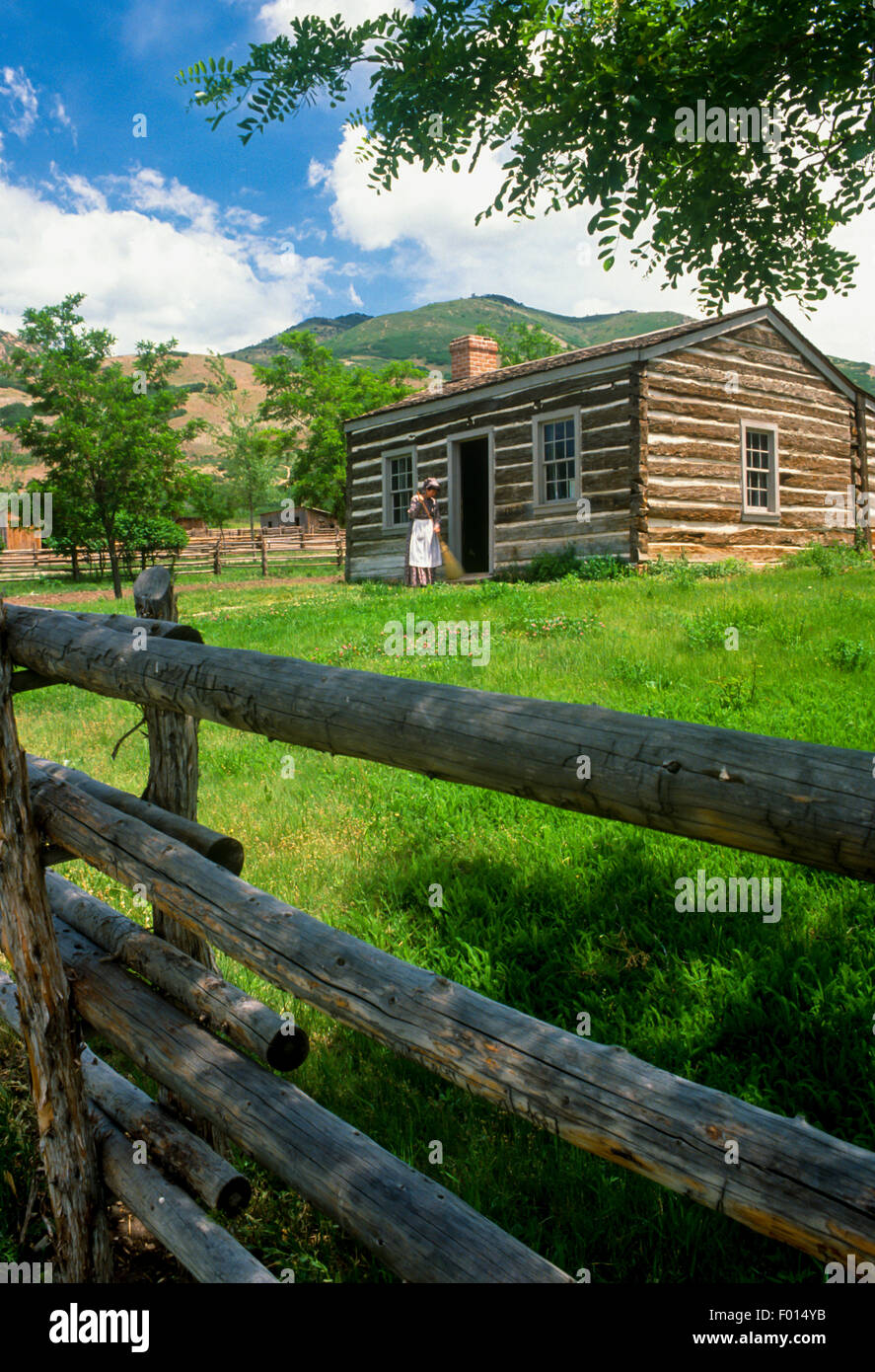 log cabin at Old Deseret Village, Pioneer Trail State Park, Salt Lake