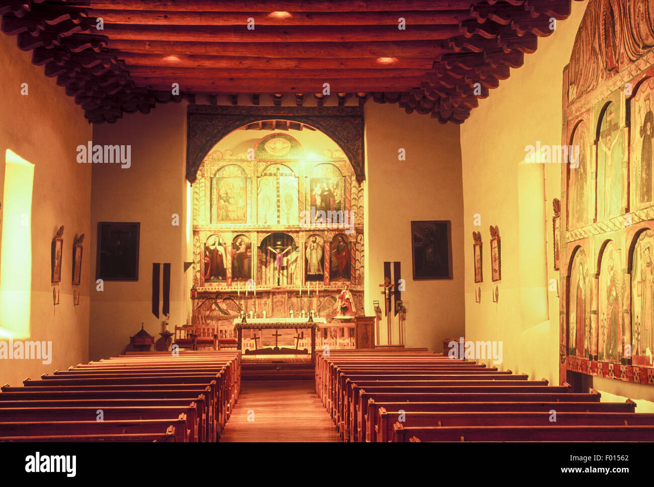 Iglesia de Santa Cruz de la Canada, Santa Cruz, New Mexico Stock Photo