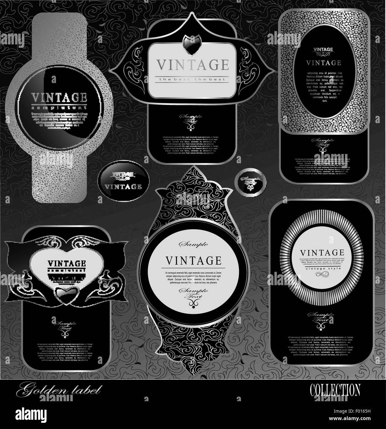 black gold labels Stock Vector Image & Art Alamy