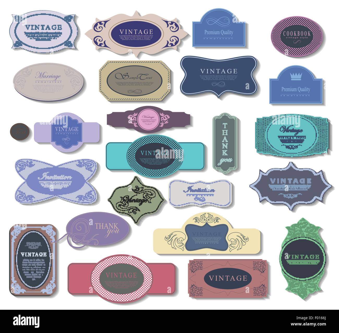 set retro vintage ribbons and label Stock Vector Image & Art - Alamy