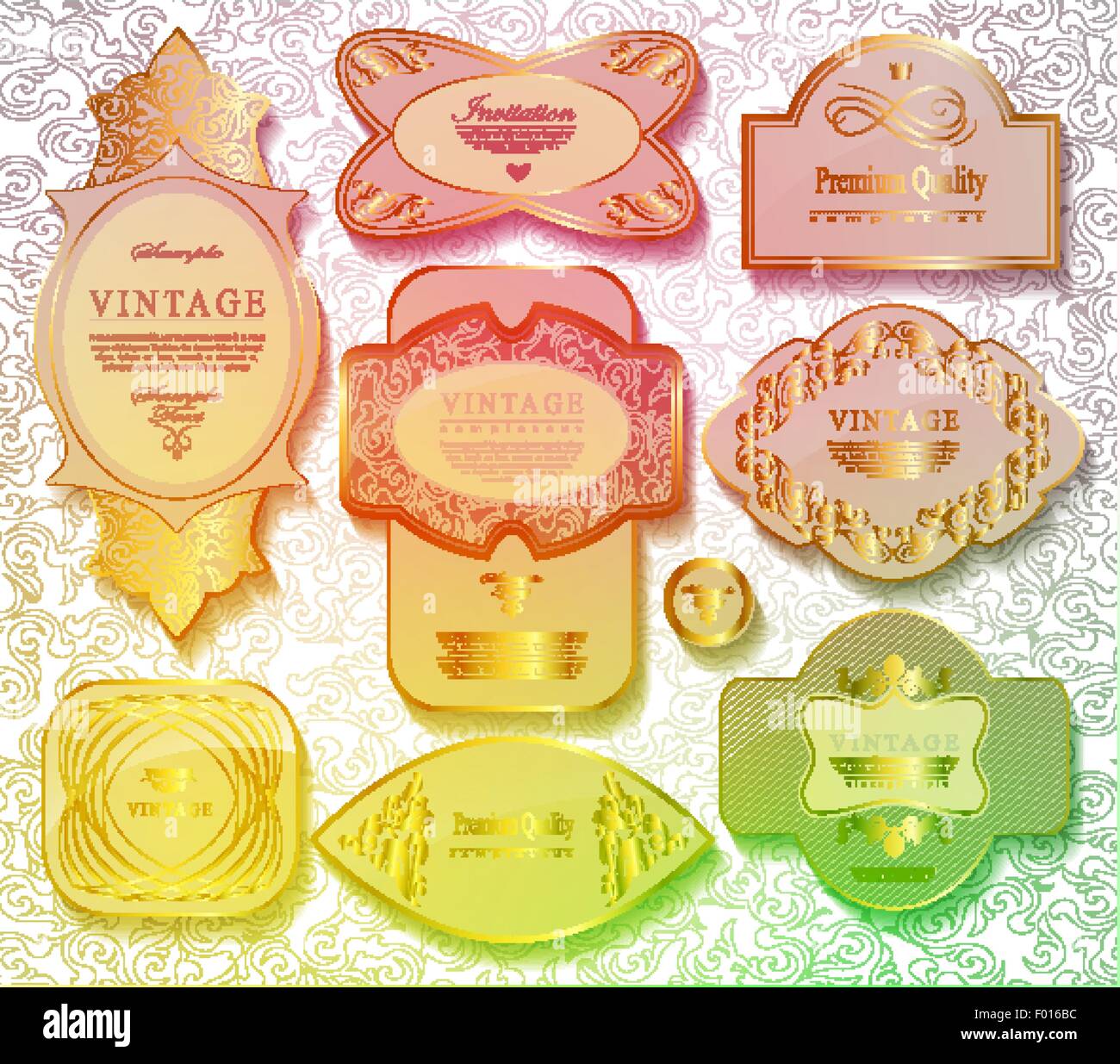 Retro vector golden label Stock Vector Image & Art - Alamy