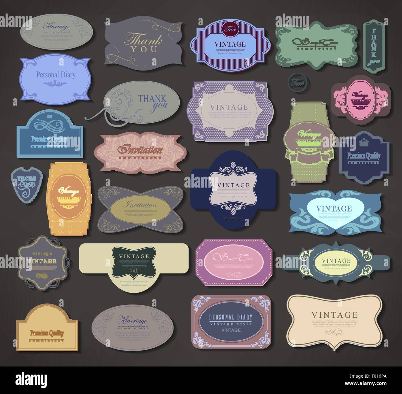 set retro vintage ribbons and label Stock Vector Image & Art - Alamy