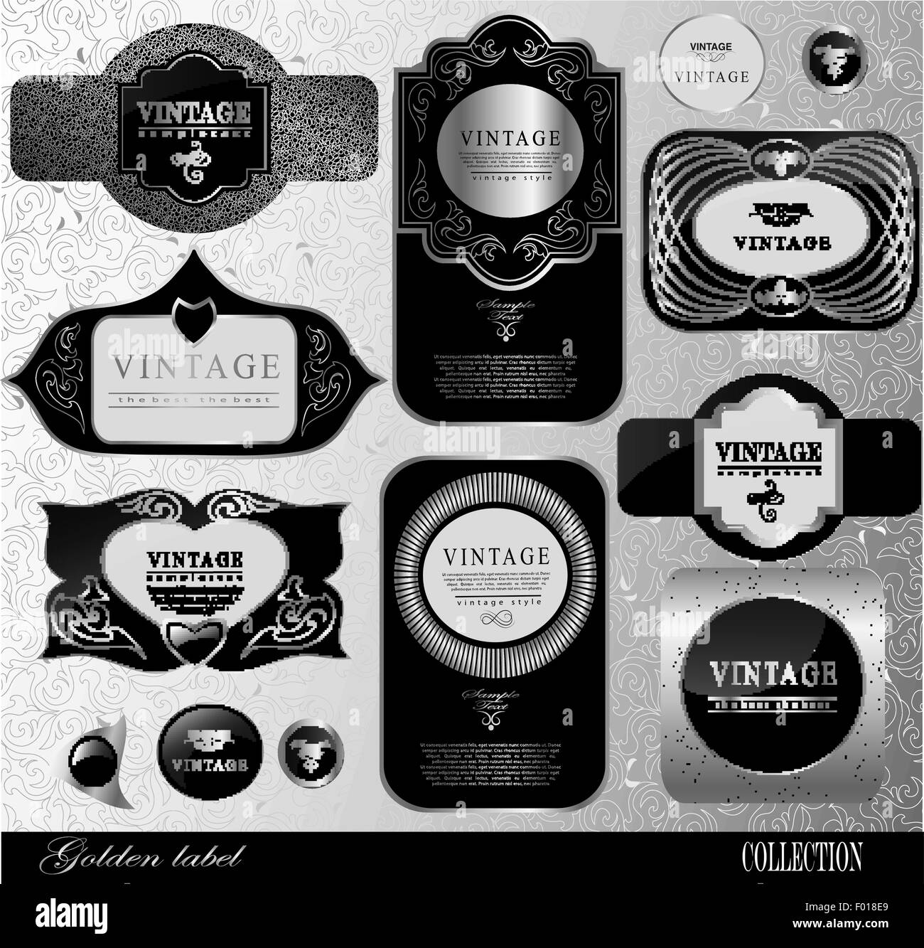 black gold labels Stock Vector Image & Art Alamy