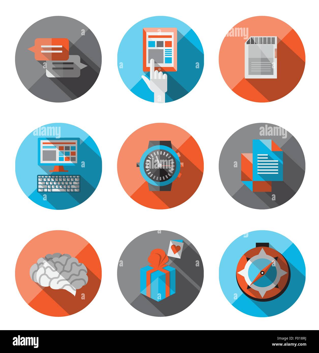 Universal Flat Icons for Web Stock Vector Image & Art - Alamy