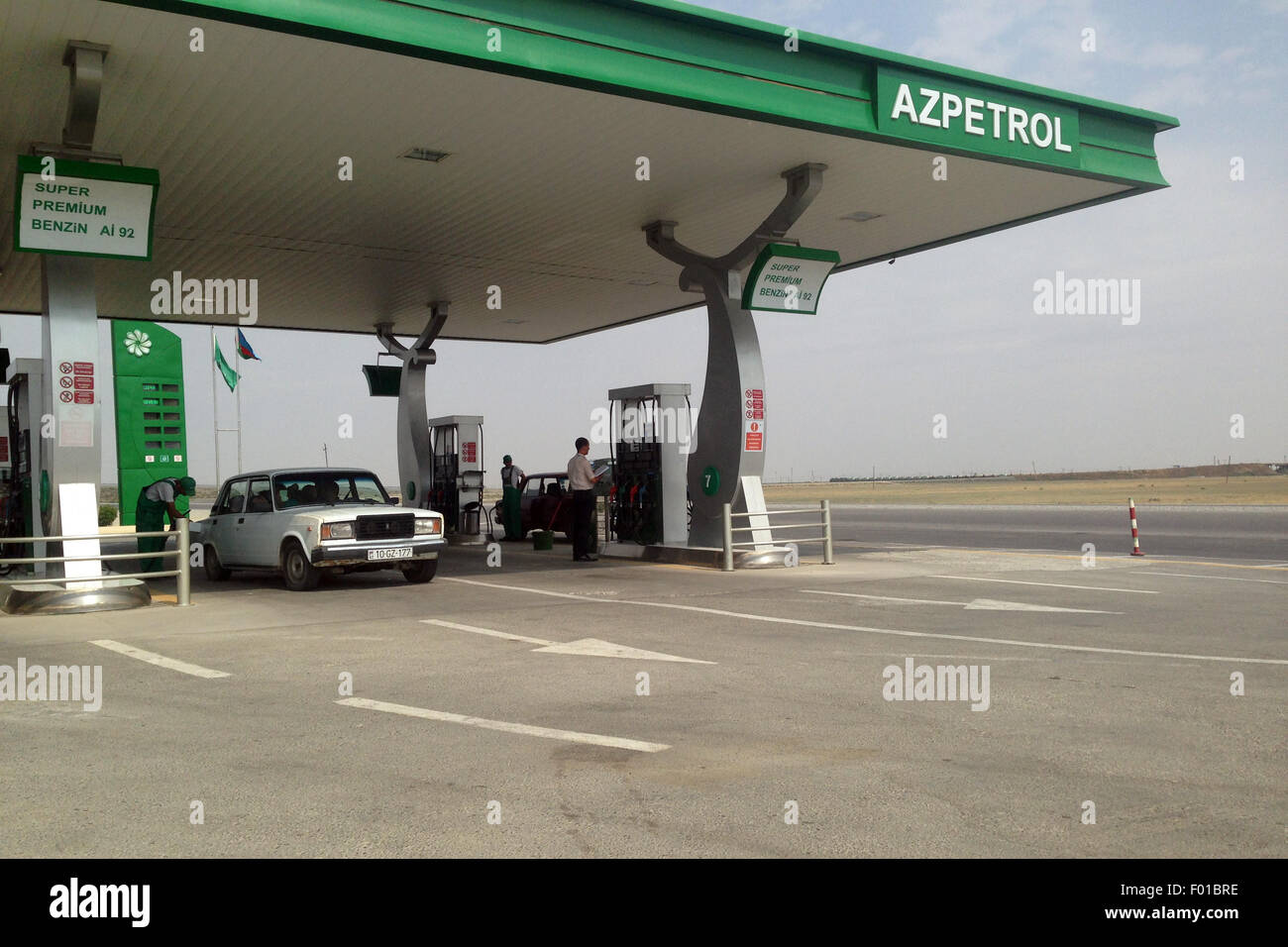 Azpetrol petrol station in Azerbaijan. Azpetrol Ltd. LLC is an Azerbaijani oil and gas company, with 88 filling stations in the country. Stock Photo