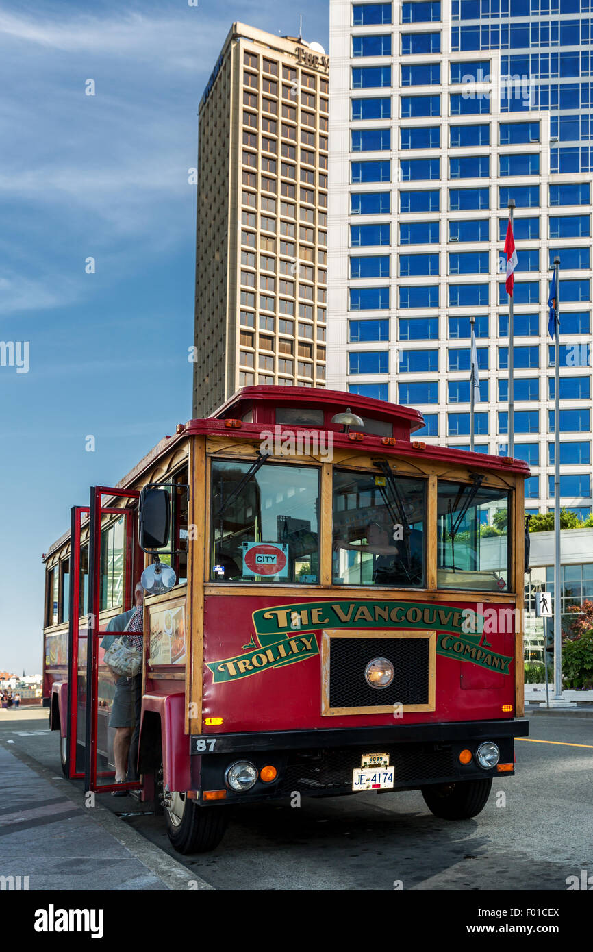 Trolley bus in Vancouver, Canada Stock Photo