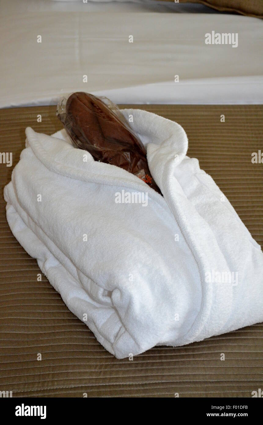 bathrobe and slippers Stock Photo Alamy