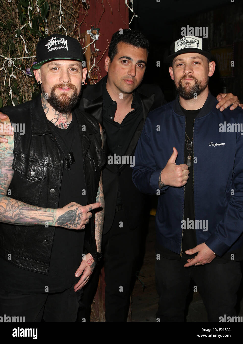 The Imagine Ball presented by John Terzian & Randall Kaplan benefiting Imagine LA - Inside  Featuring: Benji Madden, John Terzian, Joel Madden Where: West Hollywood, California, United States When: 04 Jun 2015 Stock Photo
