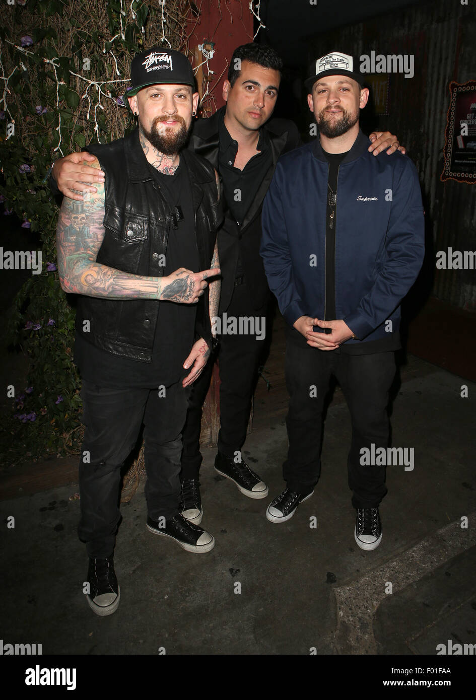 The Imagine Ball presented by John Terzian & Randall Kaplan benefiting Imagine LA - Inside  Featuring: Benji Madden, John Terzian, Joel Madden Where: West Hollywood, California, United States When: 04 Jun 2015 Stock Photo