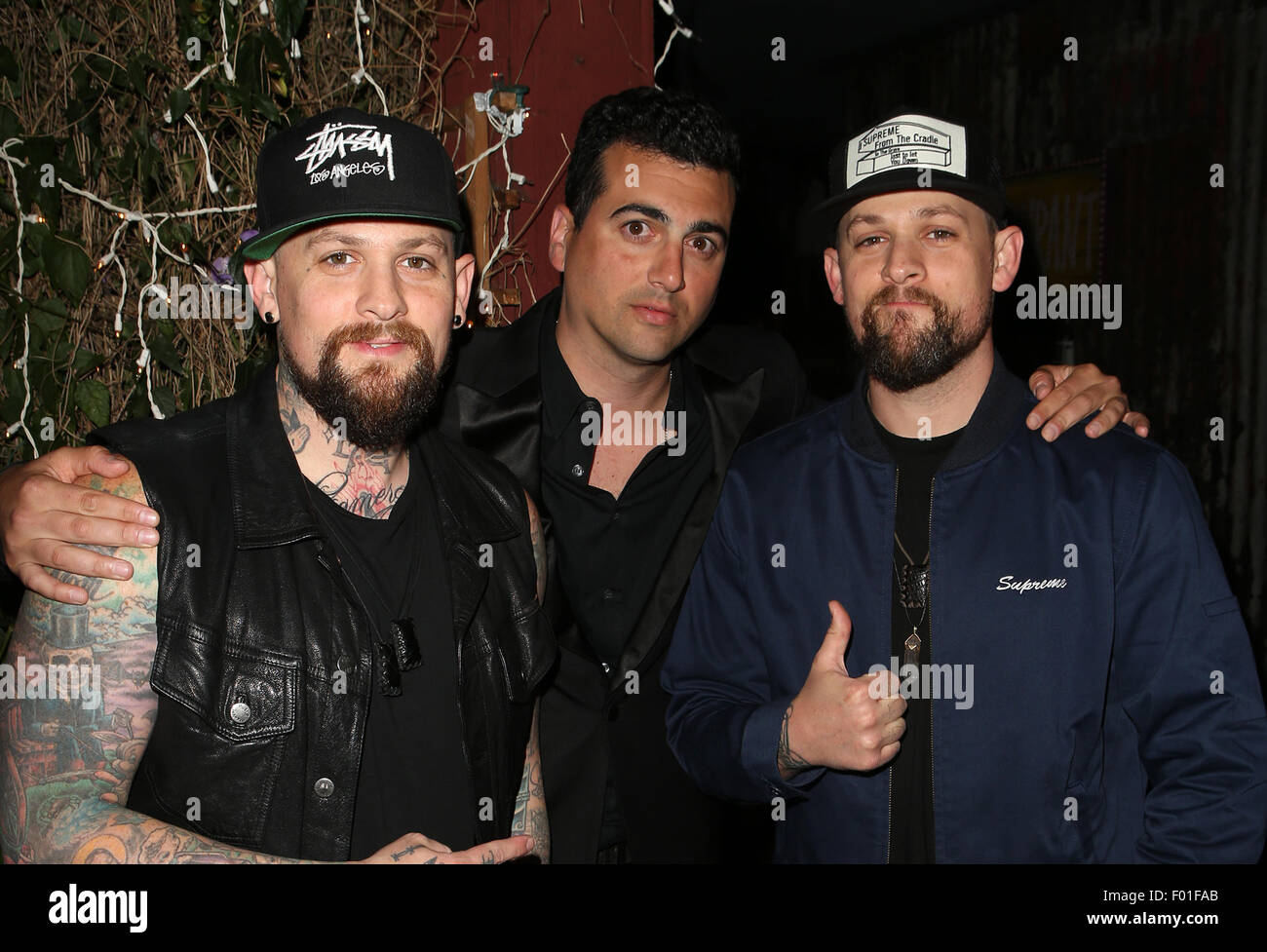 The Imagine Ball presented by John Terzian & Randall Kaplan benefiting Imagine LA - Inside  Featuring: Benji Madden, John Terzian, Joel Madden Where: West Hollywood, California, United States When: 04 Jun 2015 Stock Photo