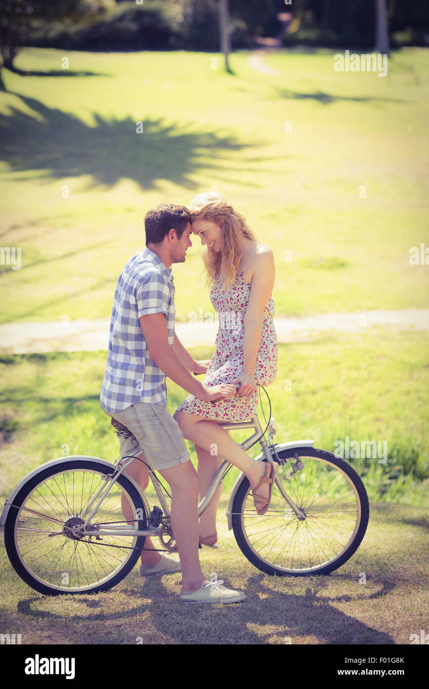 Cute couple on bike ride hi res stock photography and images Alamy