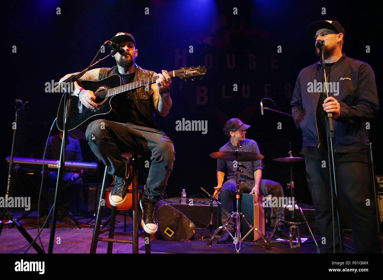 The Imagine Ball presented by John Terzian & Randall Kaplan benefiting Imagine LA - Inside  Featuring: Benji Madden, Joel Madden Where: West Hollywood, California, United States When: 04 Jun 2015 Stock Photo