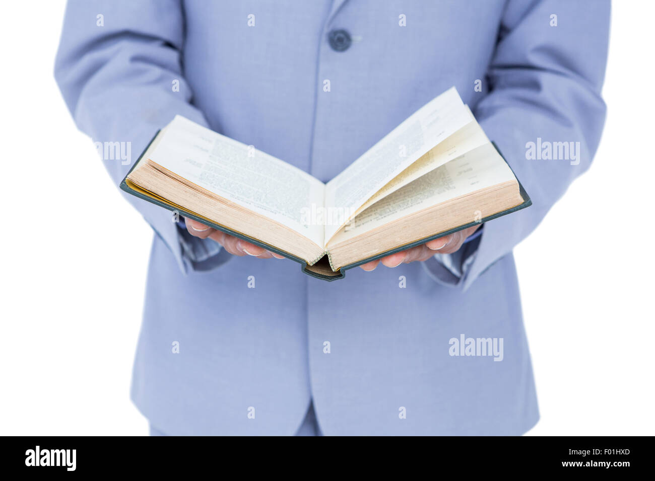 businessman holding a book Stock Photo