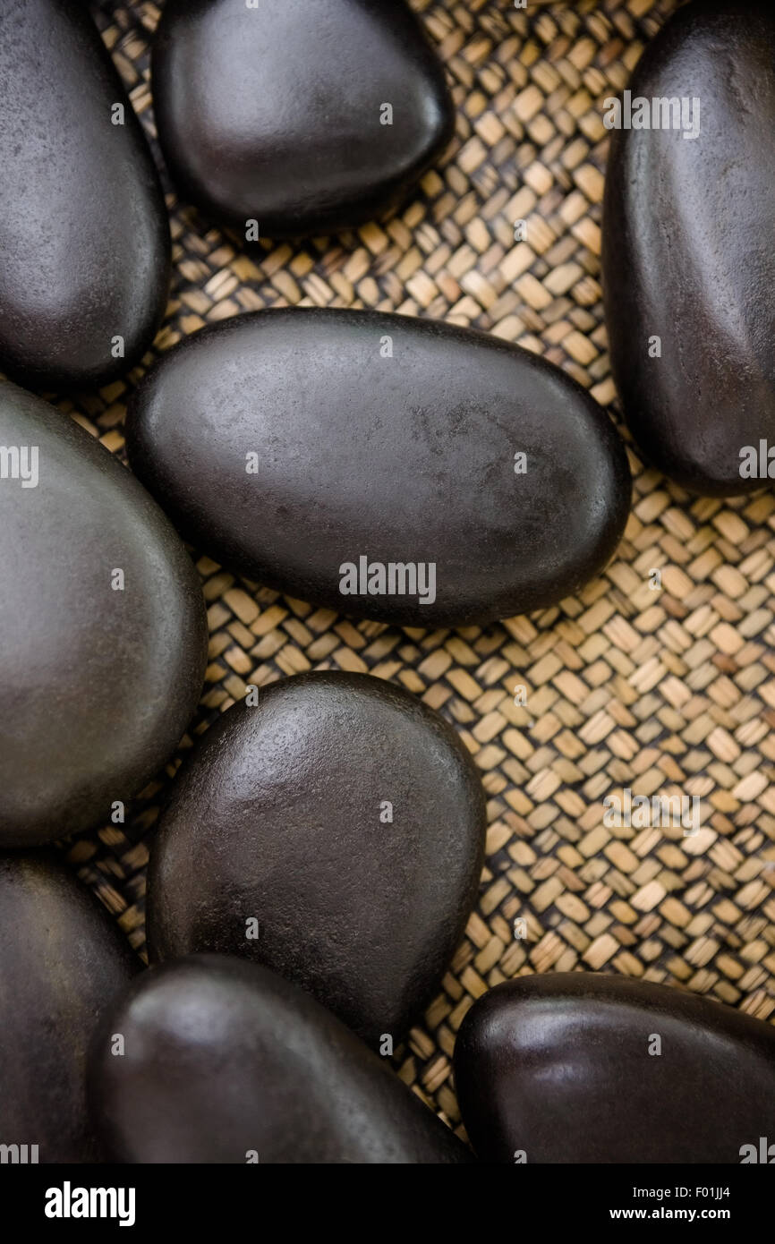 A pile of black stones Stock Photo