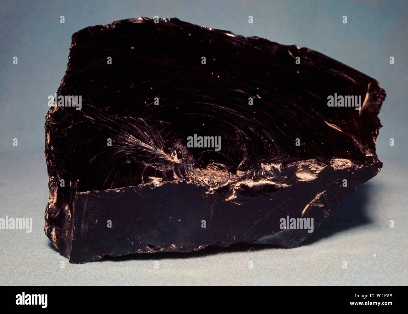 Obsidian, igneous rock. Stock Photo