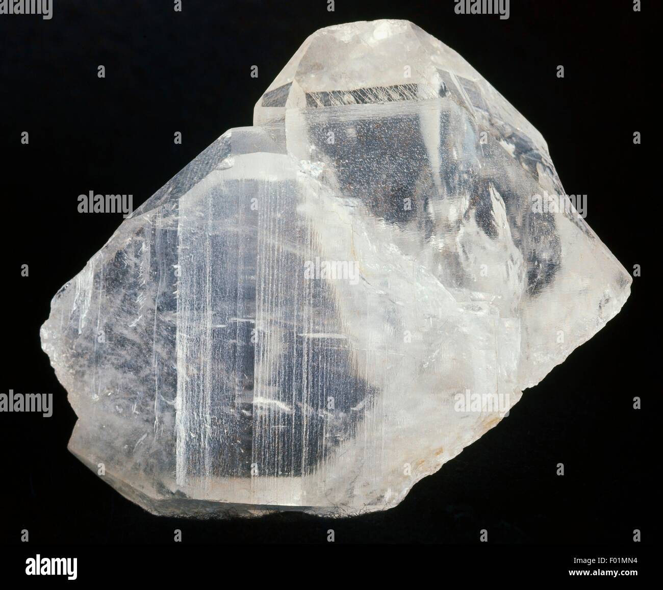 Twinned crystal of Quartz, oxide. Stock Photo