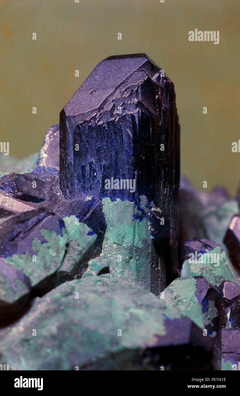 Azurite, carbonate. Stock Photo