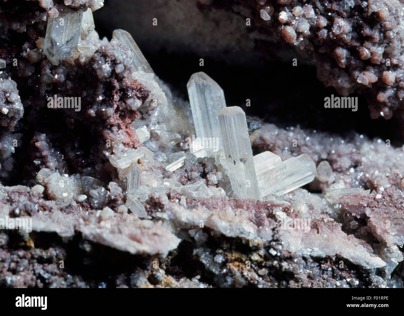 Prismatic crystals of Cerussite, carbonate Stock Photo Alamy