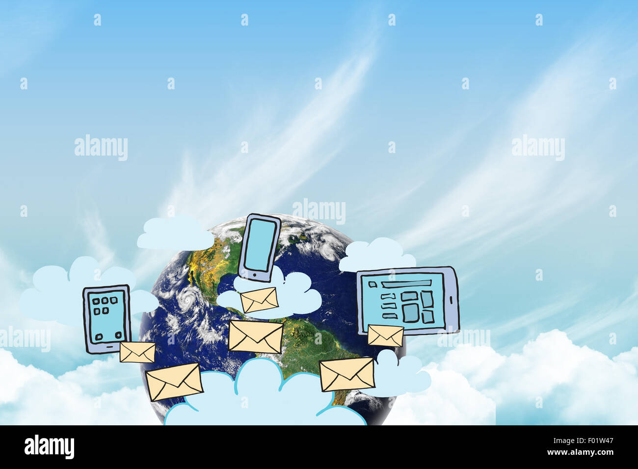 Composite image of cloud computing doodle Stock Photo - Alamy