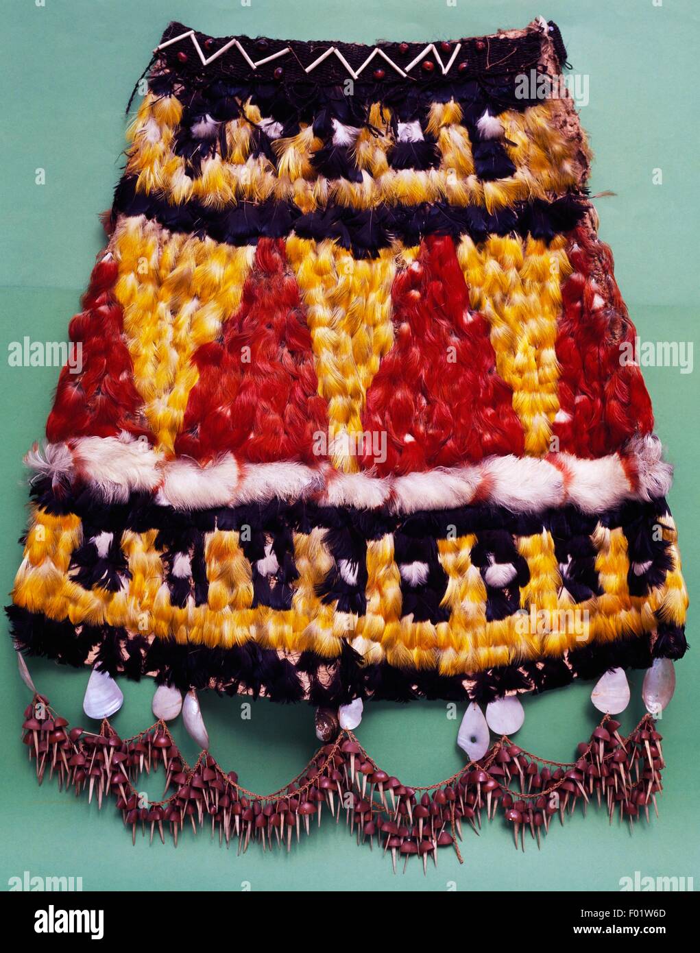 Skirt made from shells, worn by the Munduruku during dances and ceremonies. Amerindian civilisation. Stock Photo
