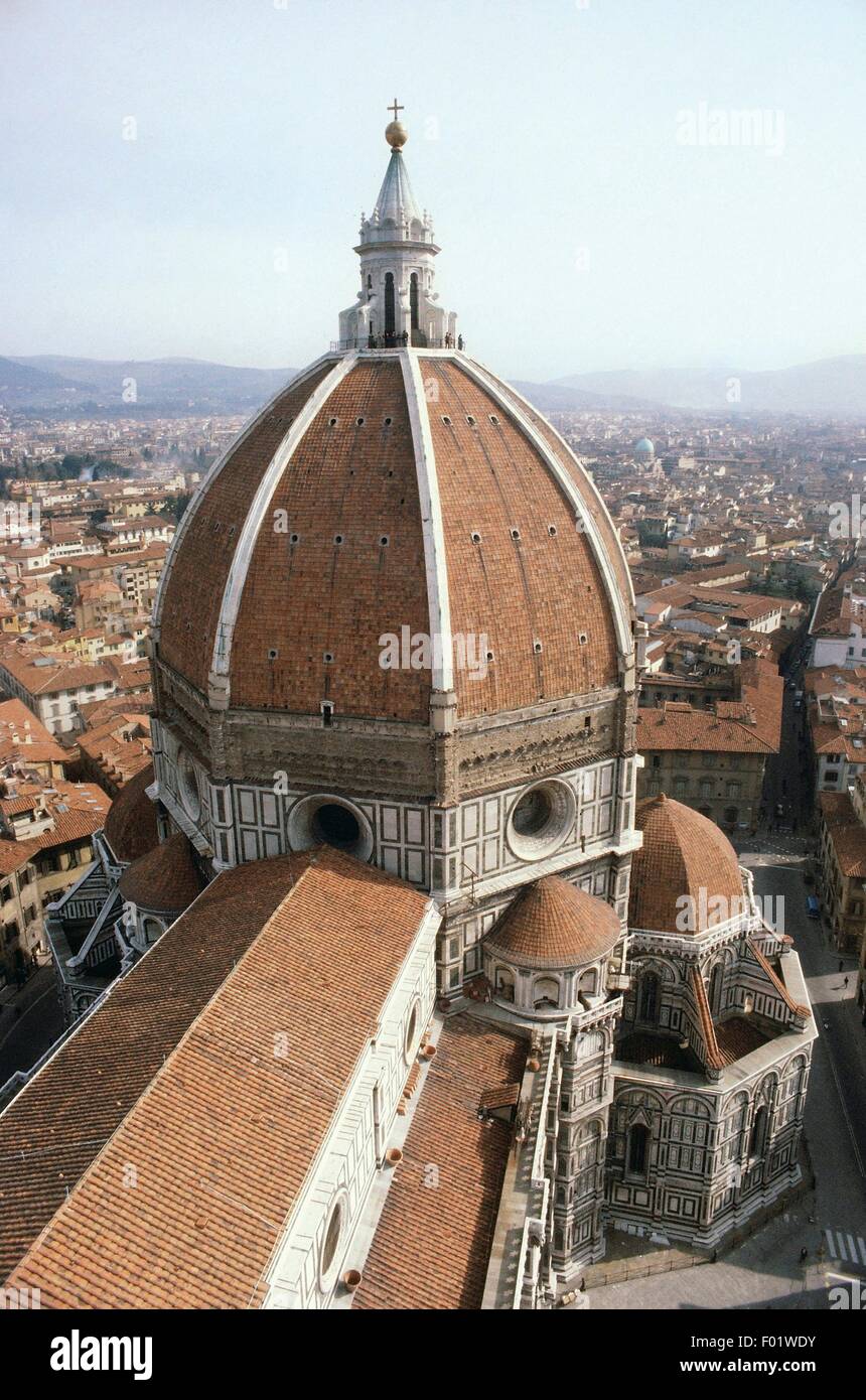 Aerial view of Santa Maria del Fiore Cathedral with the dome by ...