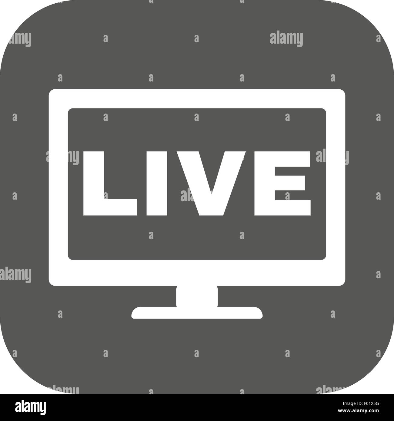 The live tv icon. Broadcasting and broadcast symbol. Flat Stock Vector