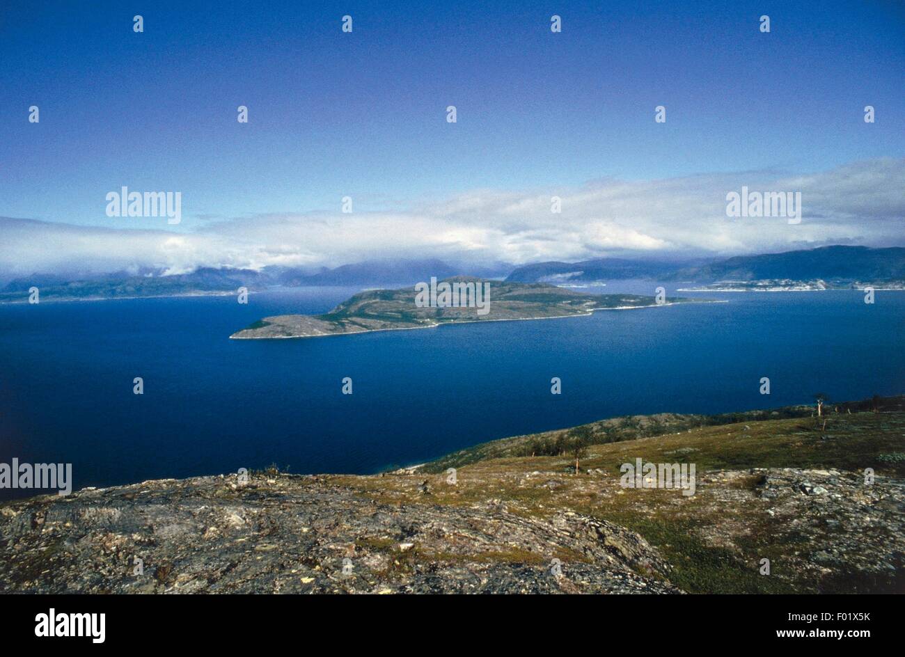 Stretch of Barents Sea coastline, Finnmark county, Lapland, Norway. Stock Photo