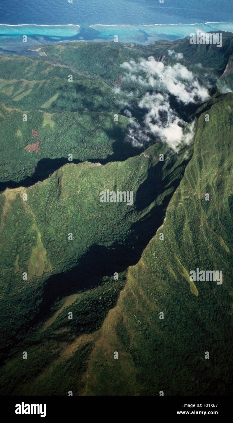 Volcanic reliefs, Tahiti, Society Islands, French Polynesia (overseas ...
