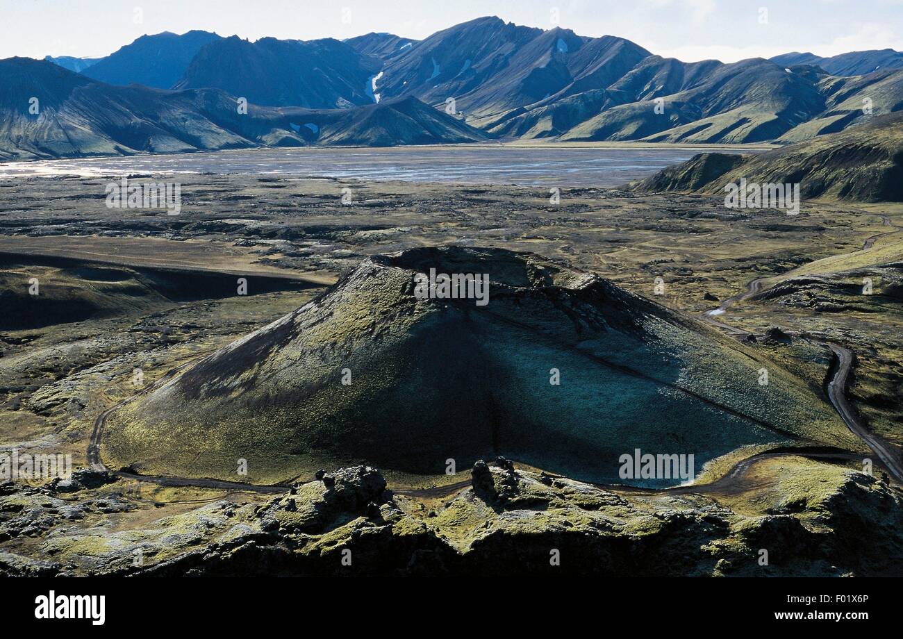 Volcanic crater, Fjallabak National Park, Iceland. Stock Photo