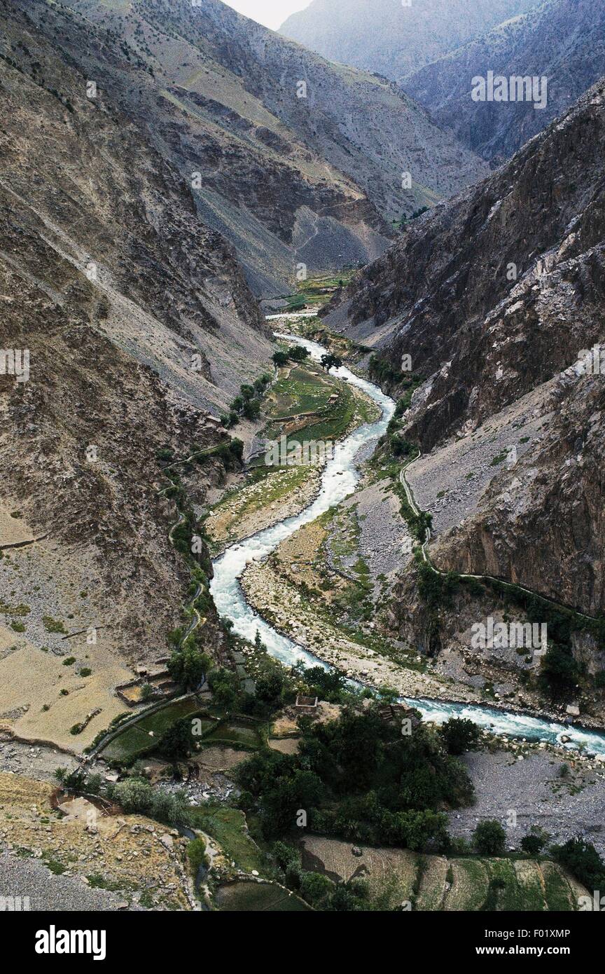 Trail leading to the Afghanistan Kafiristan region, Pakistan. Stock Photo