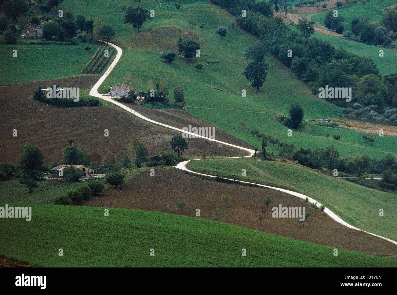 Landscape between Tolentino and San Severino Marche, Marche, Italy. Stock Photo