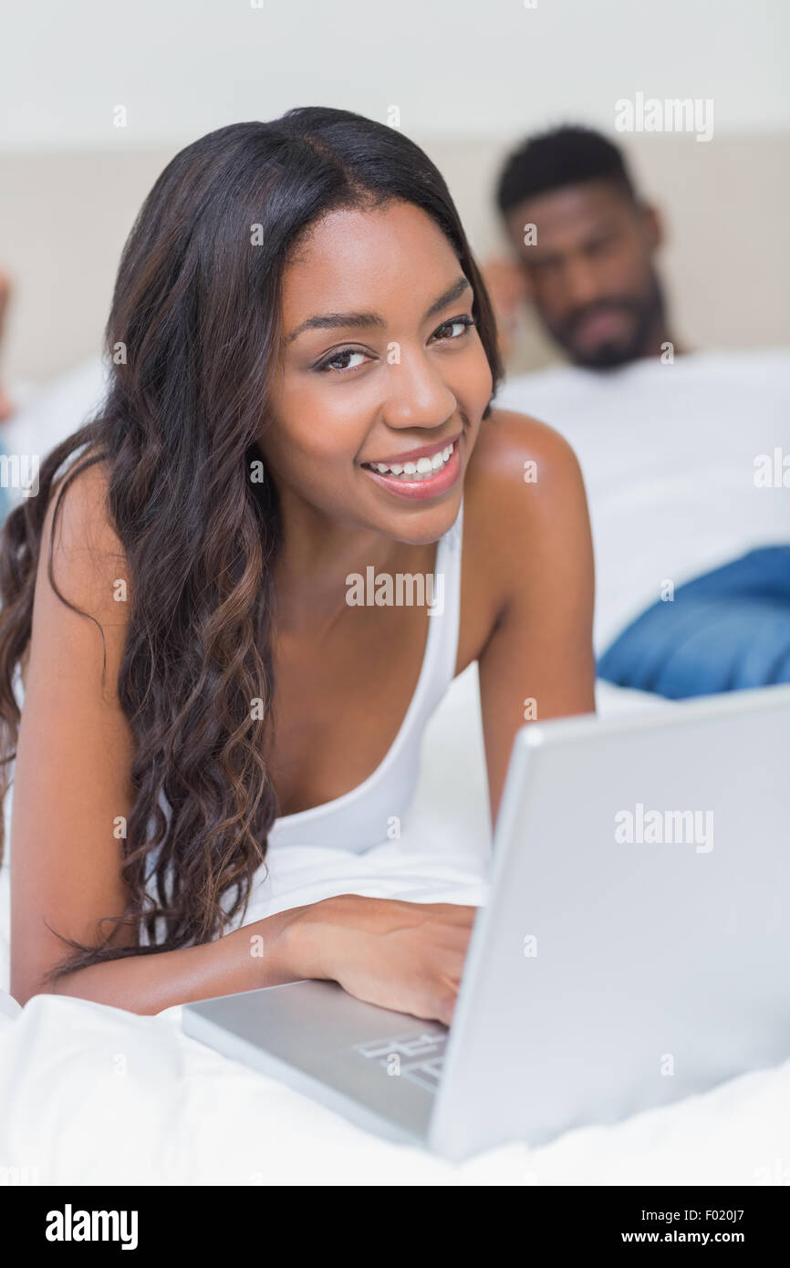 Relaxed black woman using hi-res stock photography and images - Alamy