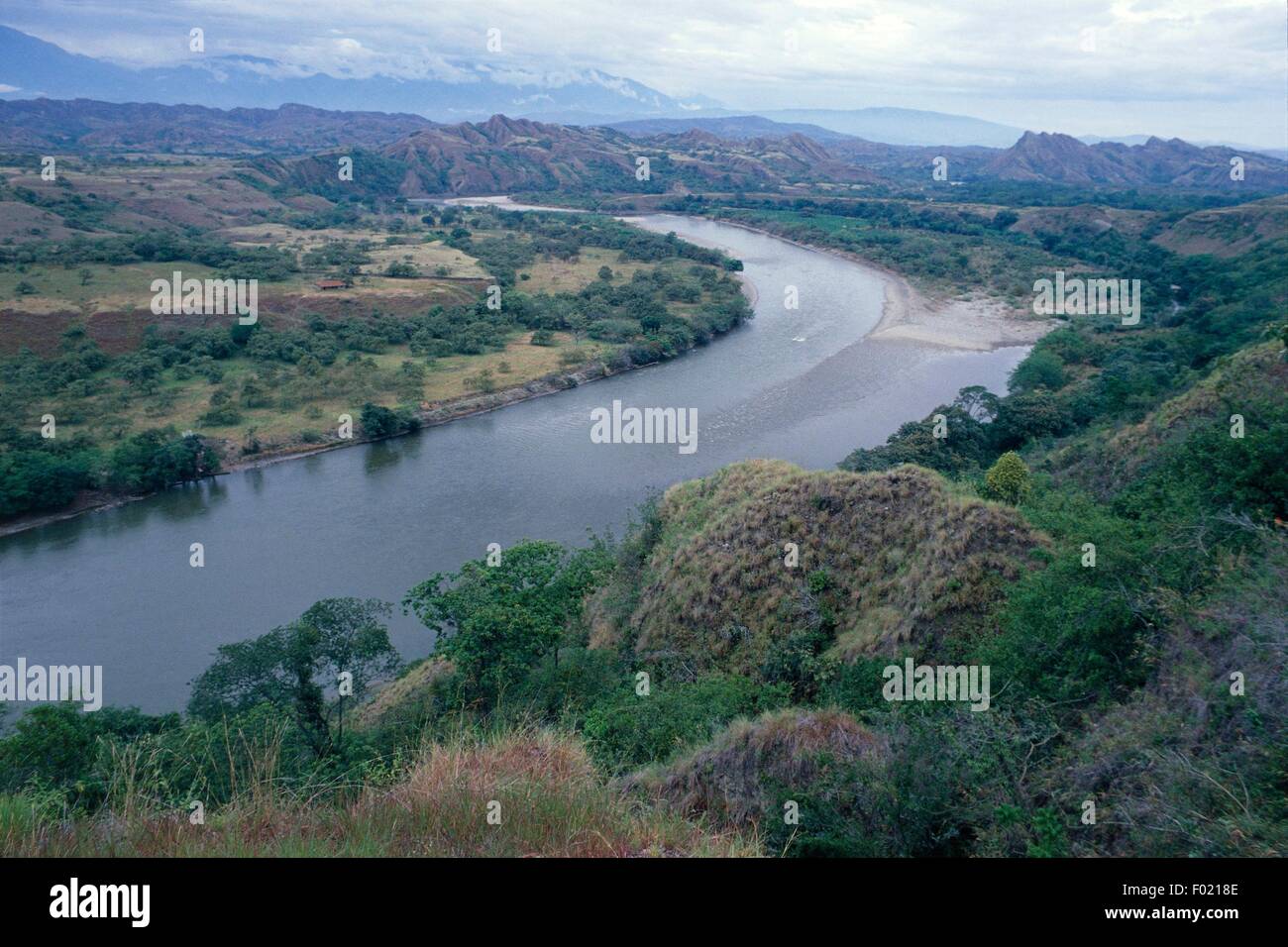 Aerial view of Rio (river) Magdalena, Colombia Stock Photo