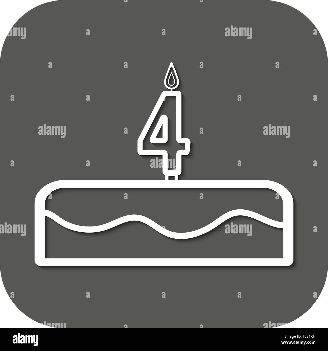birthday cake with candles number 4 Stock Vector