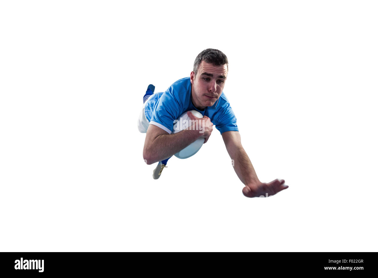 A rugby player scoring a try Stock Photo